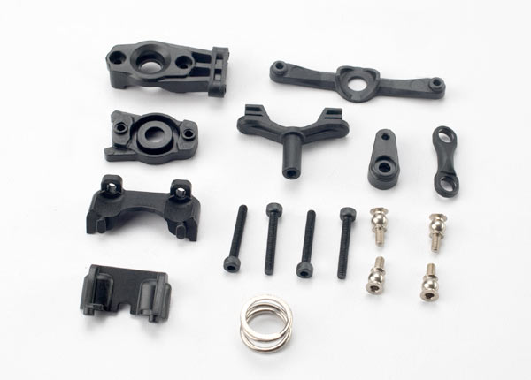 Upper and Lower Steering Arm / Steering Link / Servo Horn / Servo Saver / Servo Saver Spring / Servo Horn Mount / 2pk Ball Stud / Front & Rear Shock Mounts / 4pk 2.5X18mm Cs