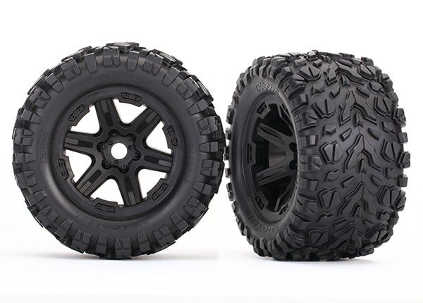 2pk Assembled and Glued Tires & Wheels (Black Wheels, Talon Ext Tires, Foam Inserts) (17Mm Splined) (Tsm Rated)