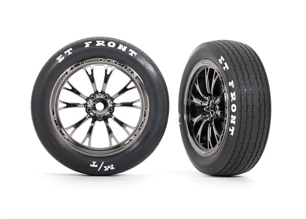 2pk Assembled and Glued Tires & Wheels (Weld Black Chrome Wheels, Mickey Thompson Et Front Tires, Foam Inserts)