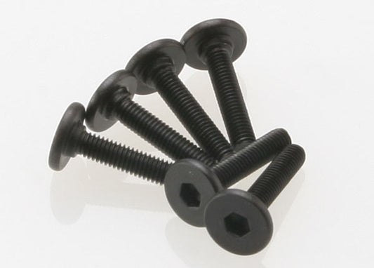 6pk Flat Head Screws Hex Drive