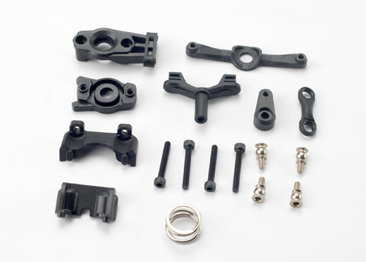 Upper and Lower Steering Arm / Steering Link / Servo Horn / Servo Saver / Servo Saver Spring / Servo Horn Mount / 2pk Ball Stud / Front & Rear Shock Mounts / 4pk 2.5X18mm Cs