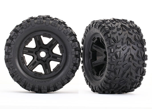 2pk Assembled and Glued Tires & Wheels (Black Wheels, Talon Ext Tires, Foam Inserts) (17Mm Splined) (Tsm Rated)