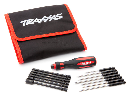 Speed Bit Master Set - Hex And Nut Driver, 13-Piece, Includes Premium Handle (Medium), Travel Pouch, Hex Drivers, And Nut Drivers, 1/4” Drive
