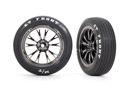 2pk Assembled and Glued Tires & Wheels (Weld Black Chrome Wheels, Mickey Thompson Et Front Tires, Foam Inserts)